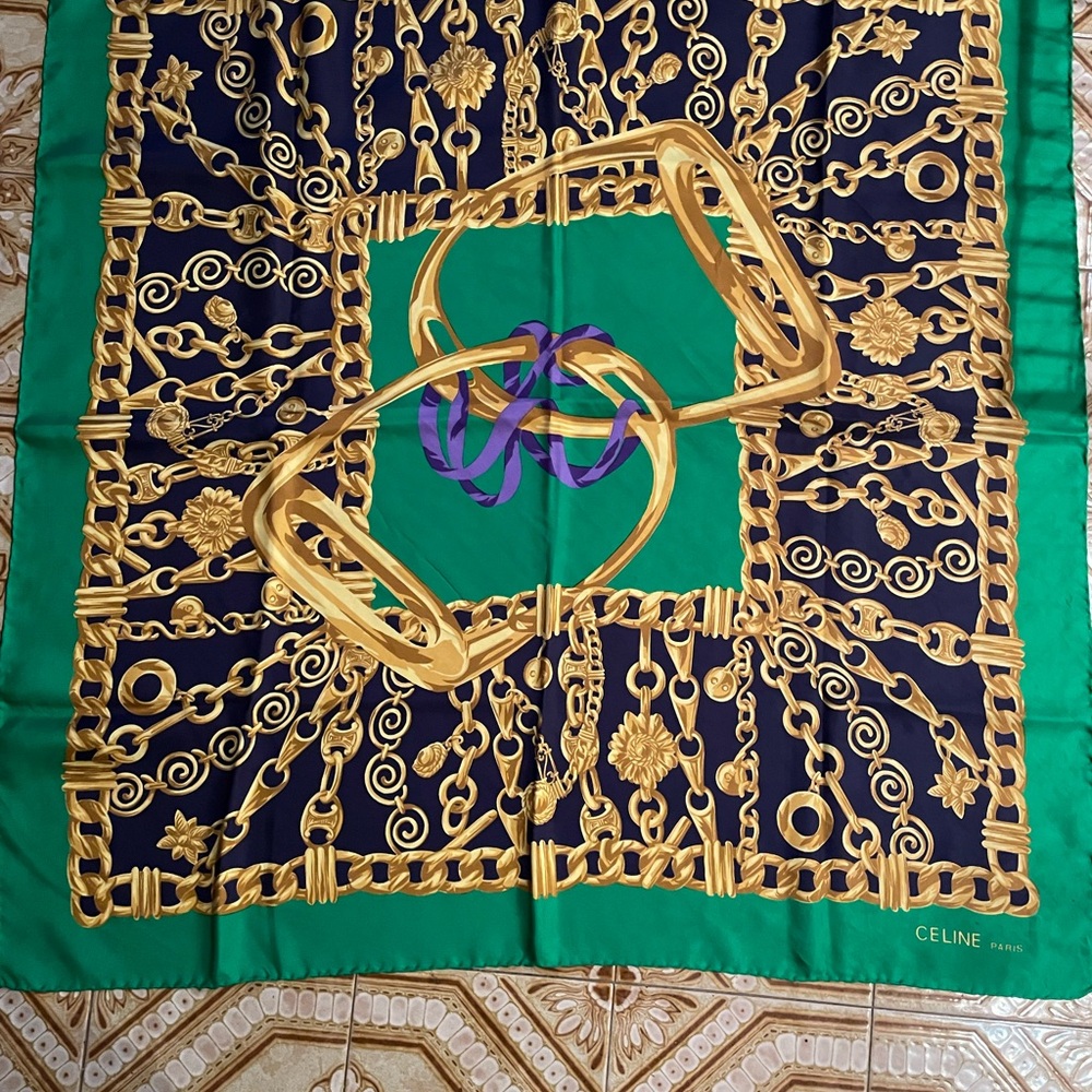 Celine 100% silk scarf - vintage